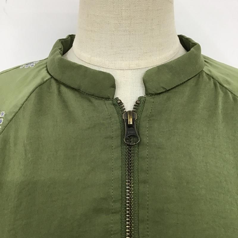 スライ SLY ジャケット、上着 ジャンパー、ブルゾン 030ASW30-0230 刺繍ブルゾン ジャンパー ジップアップジャケット FREE 刺繍 X 花柄 カーキ / カーキ / レディース USED 古着 中古 10104428