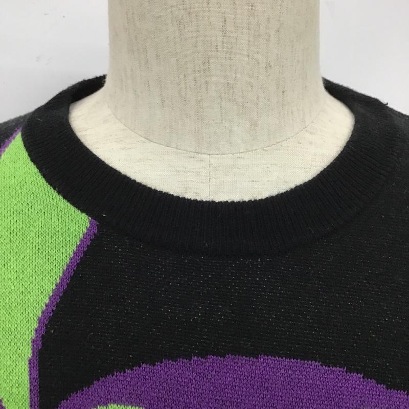 フルビーケー FULL-BK ニット、セーター 長袖 90864456 SKOFIREKNIT 長袖ニット プリントセーター 長袖ニットカットソー プリント 黒 / ブラック / X 紫 / パープル / X 緑 / グリーン / メンズ USED 古着 中古 10104430