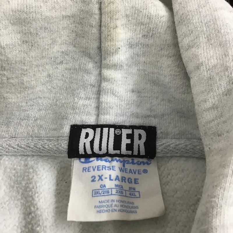 チャンピオン Champion パーカー 長袖 長袖スウェット 長袖トレーナー パーカー プリントトレーナー XXL プリント 灰 / グレー / メンズ USED 古着 中古 10104434