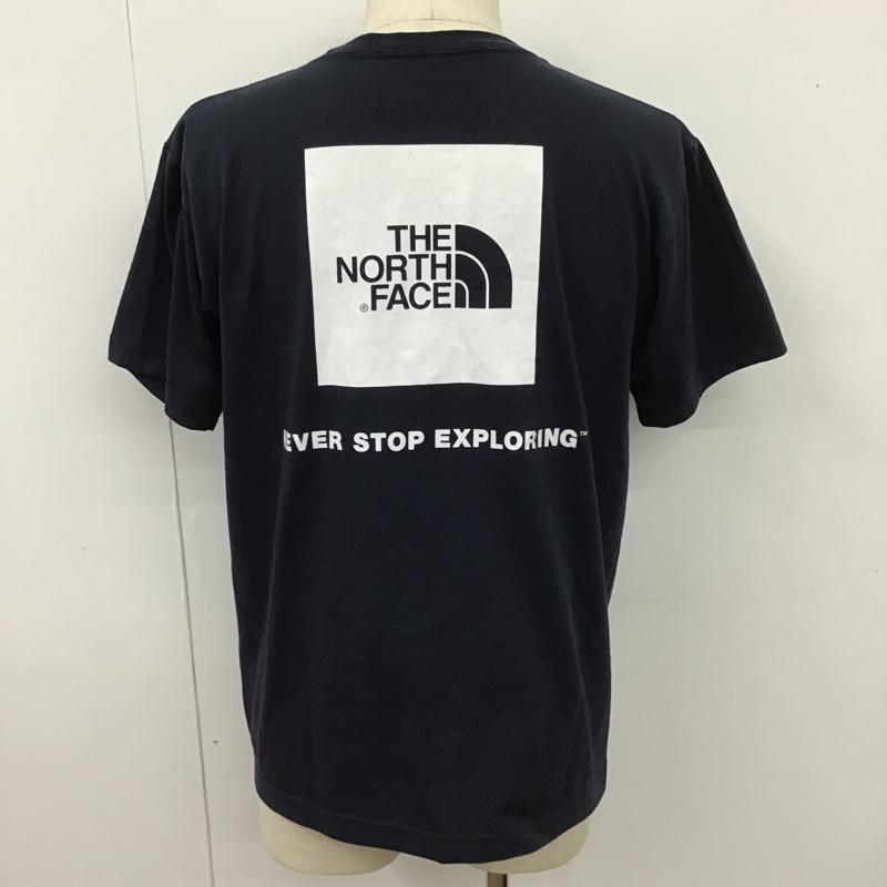 ザノースフェイス THE NORTH FACE Tシャツ 半袖 NT31957 ショートスリーブスクエアロゴTシャツ 半袖カットソー プリントTシャツ L ロゴ、文字 紺 / ネイビー / メンズ USED 古着 中古 10104444