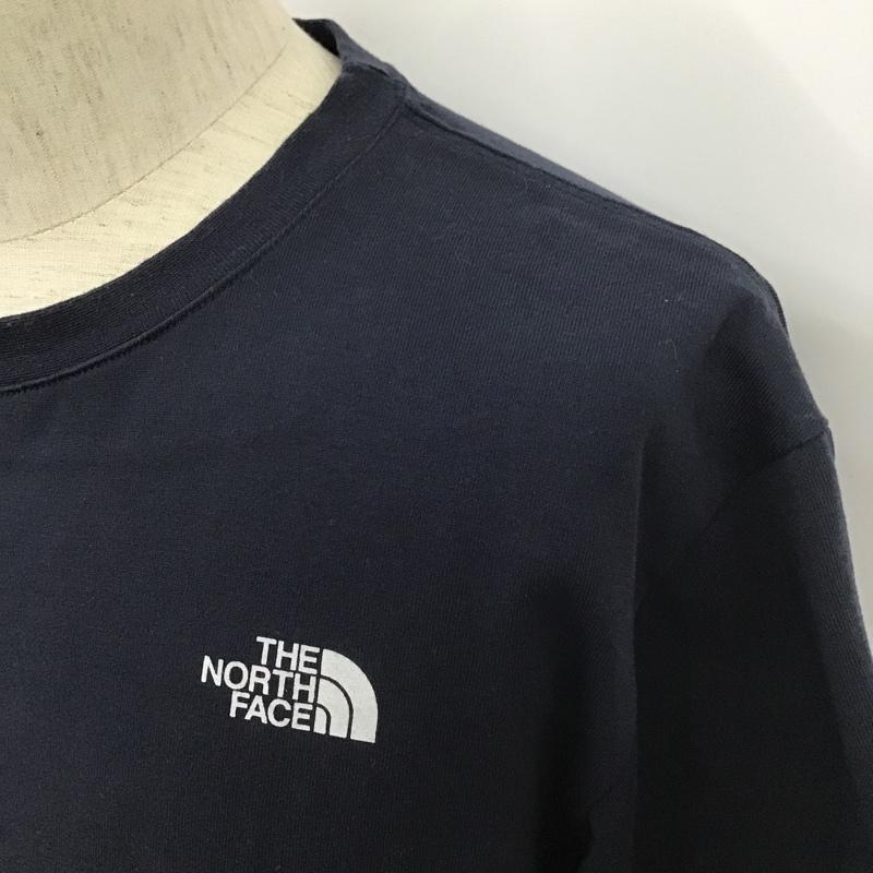 ザノースフェイス THE NORTH FACE Tシャツ 半袖 NT31957 ショートスリーブスクエアロゴTシャツ 半袖カットソー プリントTシャツ L ロゴ、文字 紺 / ネイビー / メンズ USED 古着 中古 10104444