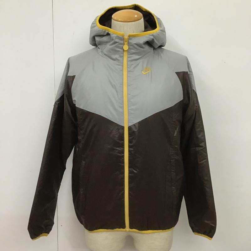 ナイキ NIKE ジャケット、上着 ジャンパー、ブルゾン 334933-200 SUPERWINDRUNNERFILLJKT ジップアップジャケット パーカー 00s M ロゴ、文字 茶 / ブラウン / X 灰 / グレー / X 黄 / イエロー / メンズ USED 古着 中古 10104459
