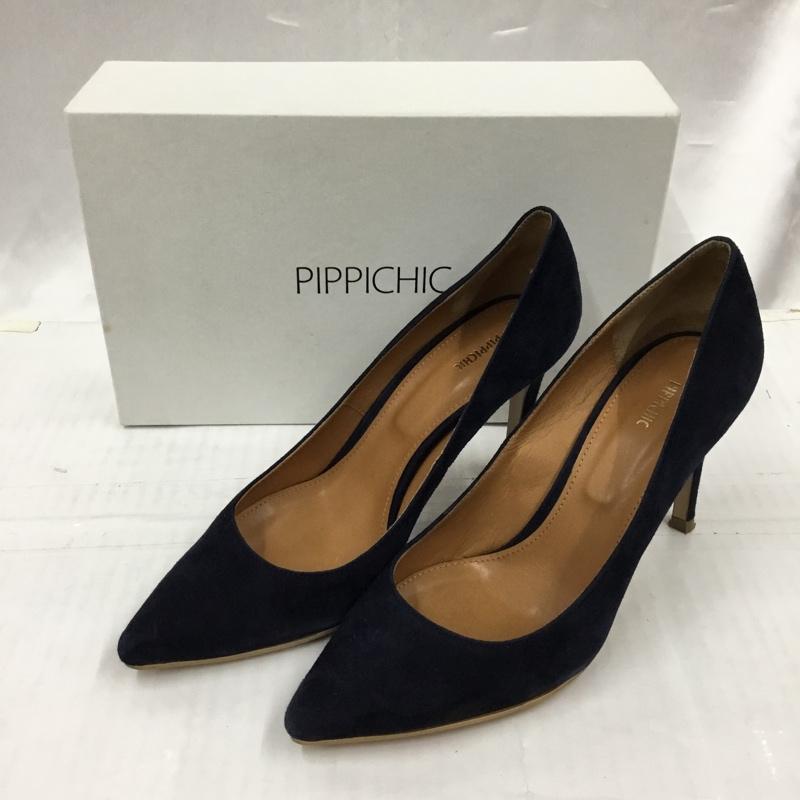 ピッピシック PIPPICHIC パンプス パンプス スエードポインテッドパンプス 箱有 38 無地 紺 / ネイビー / レディース USED 古着 中古 10104493