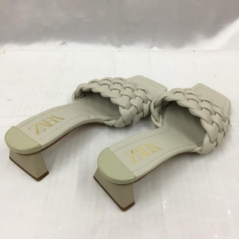 ザラ ZARA サンダル サンダル 2834 510 002 ヒール 24.5cm 24.5cm 無地 オフホワイト / オフホワイト / レディース USED 古着 中古 10104511