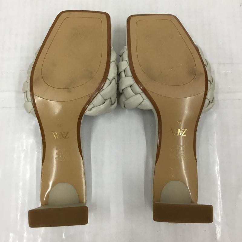 ザラ ZARA サンダル サンダル 2834 510 002 ヒール 24.5cm 24.5cm 無地 オフホワイト / オフホワイト / レディース USED 古着 中古 10104511