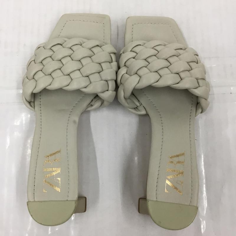 ザラ ZARA サンダル サンダル 2834 510 002 ヒール 24.5cm 24.5cm 無地 オフホワイト / オフホワイト / レディース USED 古着 中古 10104511