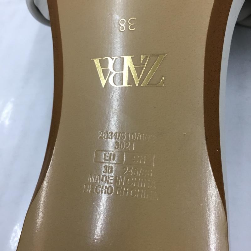 ザラ ZARA サンダル サンダル 2834 510 002 ヒール 24.5cm 24.5cm 無地 オフホワイト / オフホワイト / レディース USED 古着 中古 10104511