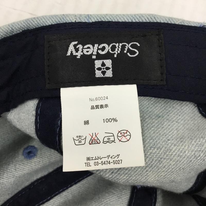 サブサエティ Subciety 帽子 キャップ 60024 デニム ロゴ、文字 水色 / ライトブルー / メンズ USED 古着 中古 10104514