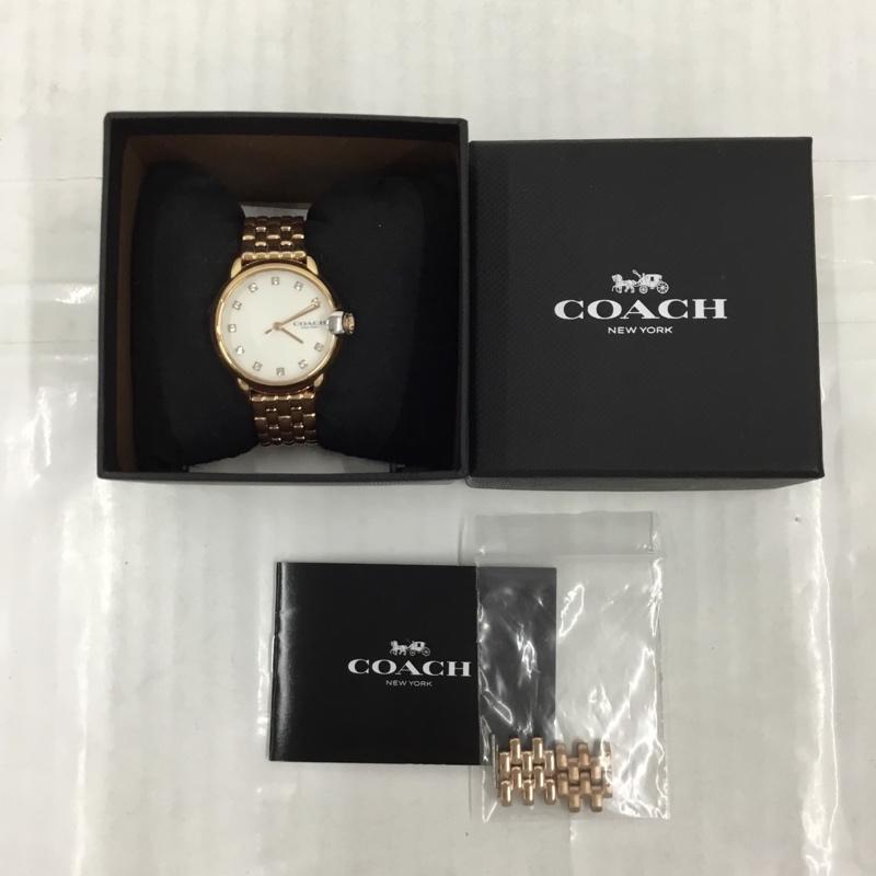 コーチ COACH 腕時計 アナログ(クォーツ式) ステンレス 箱有 ローズゴールド ロゴ、文字 マルチカラー / マルチカラー / レディース USED 古着 中古 10104518