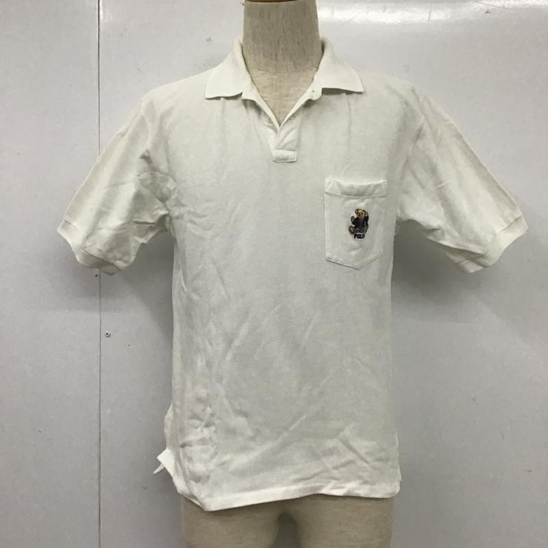 ポロバイラルフローレン Polo by RALPH LAUREN ポロシャツ 半袖 ポロベア L 無地 白 / ホワイト / メンズ USED 古着 中古 10104524