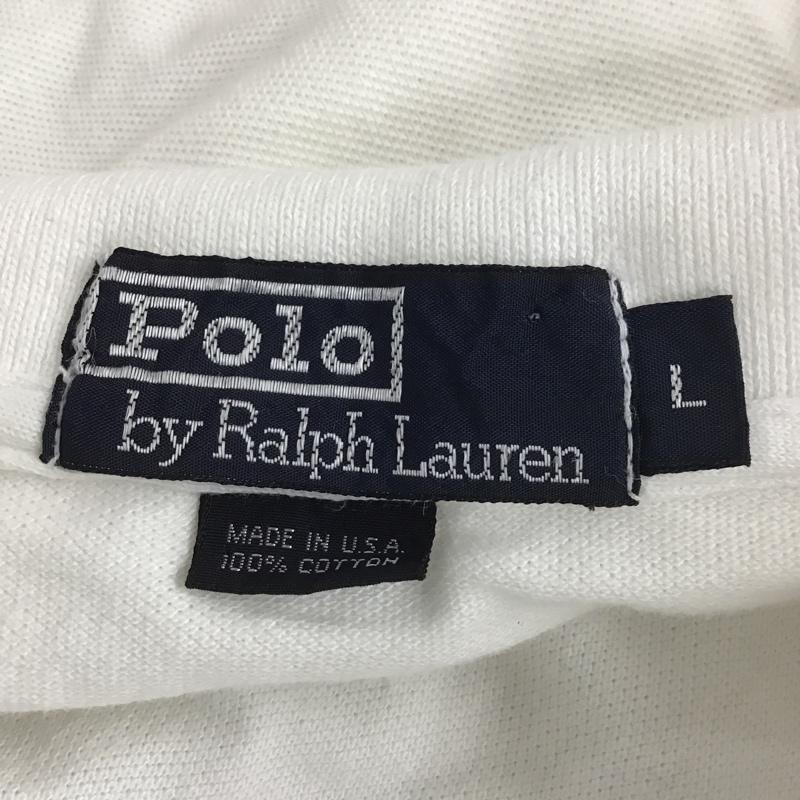 ポロバイラルフローレン Polo by RALPH LAUREN ポロシャツ 半袖 ポロベア L 無地 白 / ホワイト / メンズ USED 古着 中古 10104524