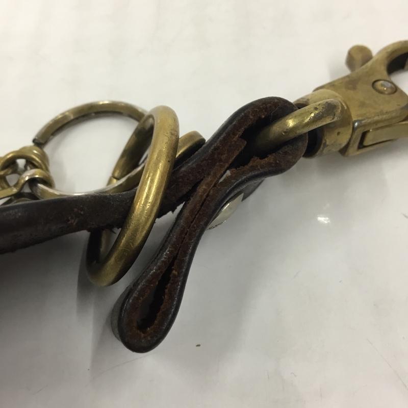 イルビゾンテ IL BISONTE キーホルダー キーホルダー キーリング レザー ロゴ、文字 ダークブラウン / ダークブラウン / X 金 / ゴールド / メンズ USED 古着 中古 10104529