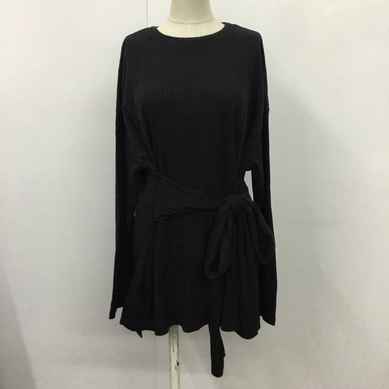 アングリッド Ungrid カットソー 長袖 112022751801 テレコリボンロングスリーブTee FREE 無地 黒 / ブラック /  レディース USED 古着 中古 10104552