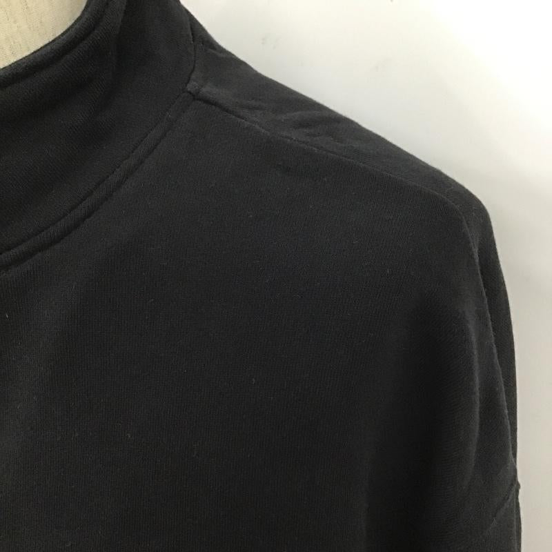 ハフ HUF トレーナー 長袖 長袖トレーナー スウェット ジップアップネック リブスウェットカットソー XL ロゴ、文字 黒 / ブラック / メンズ USED 古着 中古 10104567