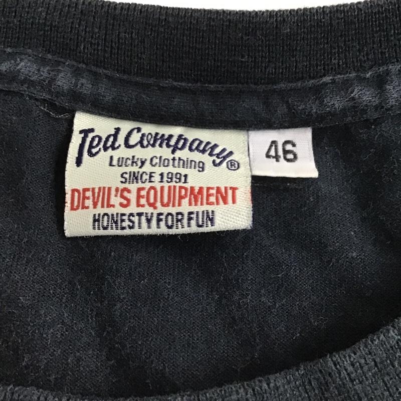 テッドマン TEDMAN Tシャツ 長袖 長袖カットソー クルーネックカットソー ロングスリーブカットソー プリントTシャツ 46 プリント 黒 / ブラック / メンズ USED 古着 中古 10104569