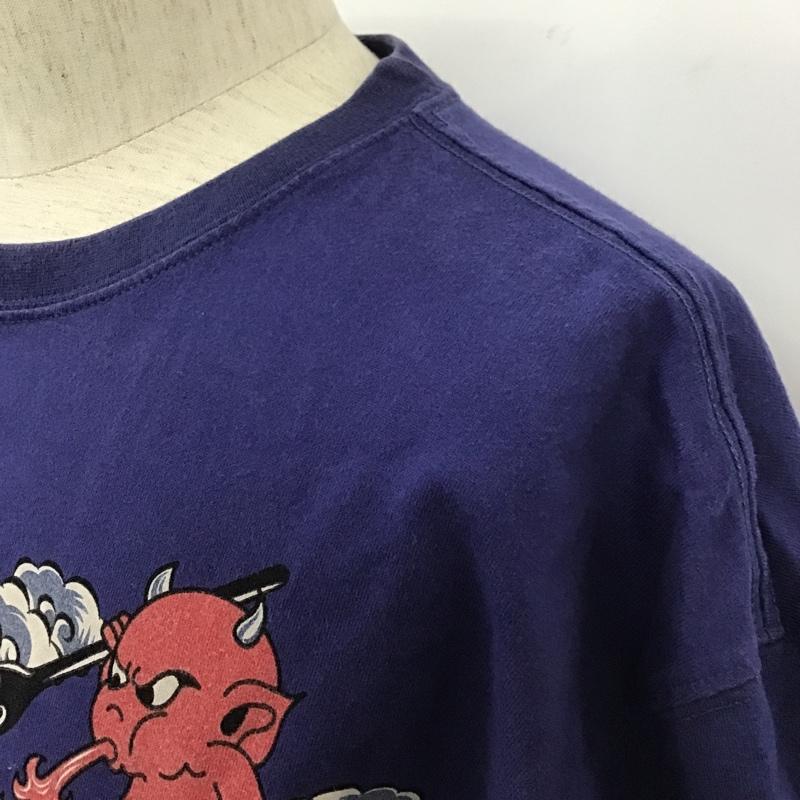 テッドマン TEDMAN Tシャツ 半袖 半袖カットソー プリントTシャツ クルーネックカットソー 46 プリント 紺 / ネイビー / メンズ USED 古着 中古 10104573