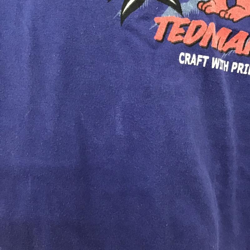 テッドマン TEDMAN Tシャツ 半袖 半袖カットソー プリントTシャツ クルーネックカットソー 46 プリント 紺 / ネイビー / メンズ USED 古着 中古 10104573