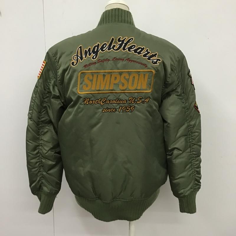シンプソン SIMPSON ジャケット、上着 ジャンパー、ブルゾン ジップアップジャケット ナイロンジャケット ミリタリージャケット L プリント カーキ / カーキ / レディース USED 古着 中古 10104582