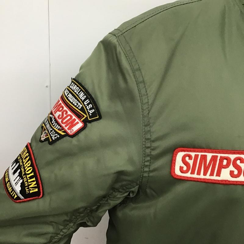 シンプソン SIMPSON ジャケット、上着 ジャンパー、ブルゾン ジップアップジャケット ナイロンジャケット ミリタリージャケット L プリント カーキ / カーキ / レディース USED 古着 中古 10104582