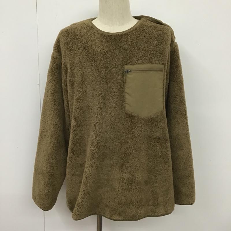ユニクロ UNIQLO カットソー 長袖 341-423111 UNIQLO×EngineeredGarments スウェット 長袖カットソー フリース XL 無地 ベージュ / ベージュ / メンズ USED 古着 中古 10104589