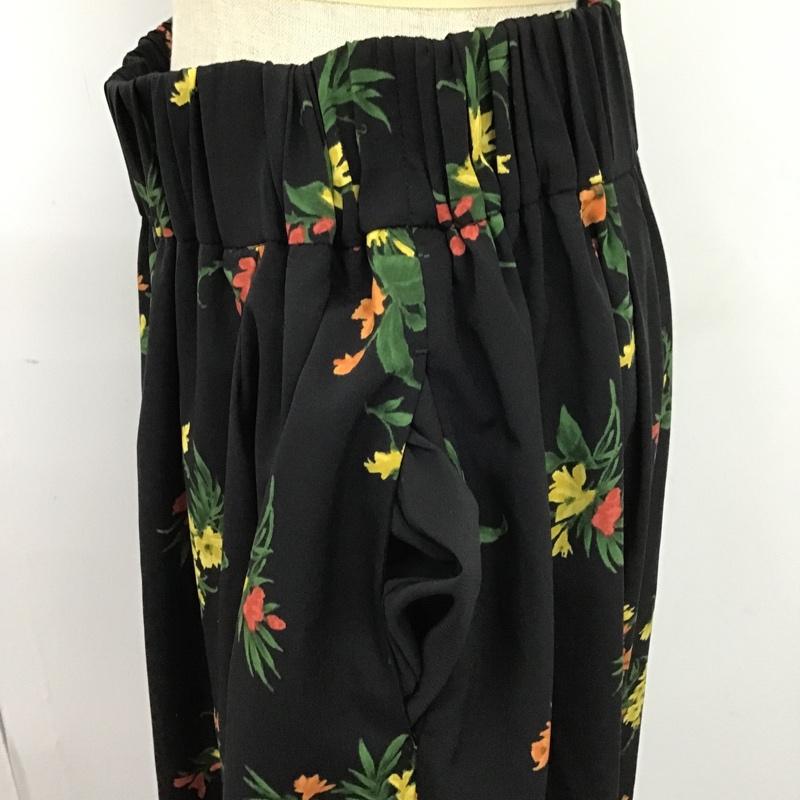 グローバルワーク GLOBAL WORK ボトムス ボトムス GW517041AD ガチョウパンツ ワイドパンツ カジュアルパンツ FREE 花柄 黒 / ブラック /  レディース USED 古着 中古 10104626