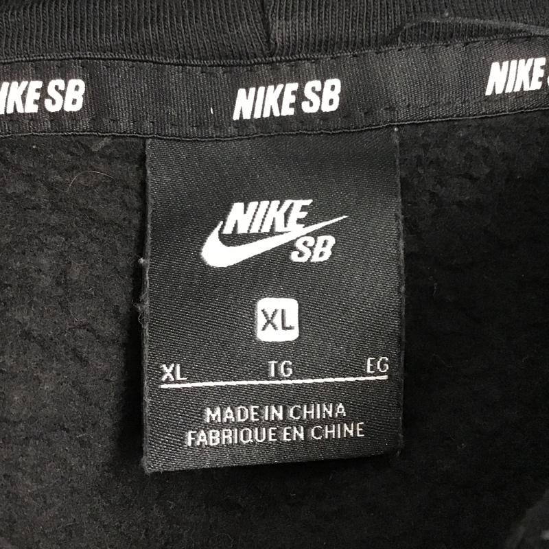 ナイキ NIKE パーカー 長袖 AJ9734-010 ナイキエスビー アイコン エッセンシャル XL プリント 黒 / ブラック / メンズ USED 古着 中古 10104643