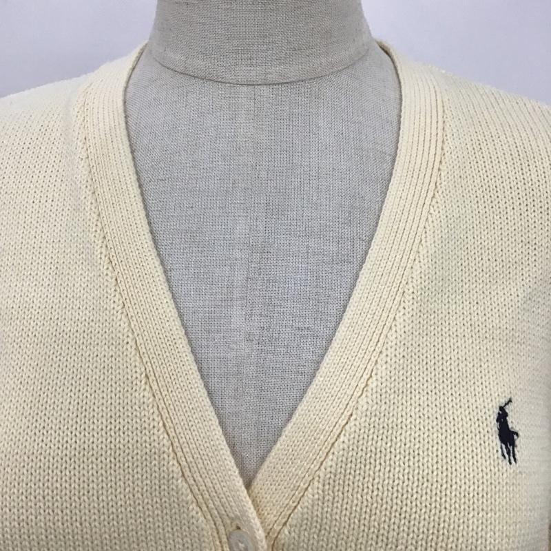 ラルフローレン RALPHLAUREN カーディガン 長袖 LL 無地 オフホワイト / オフホワイト / レディース USED 古着 中古 10104647
