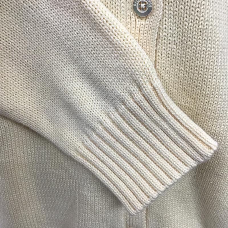 ラルフローレン RALPHLAUREN カーディガン 長袖 LL 無地 オフホワイト / オフホワイト / レディース USED 古着 中古 10104647