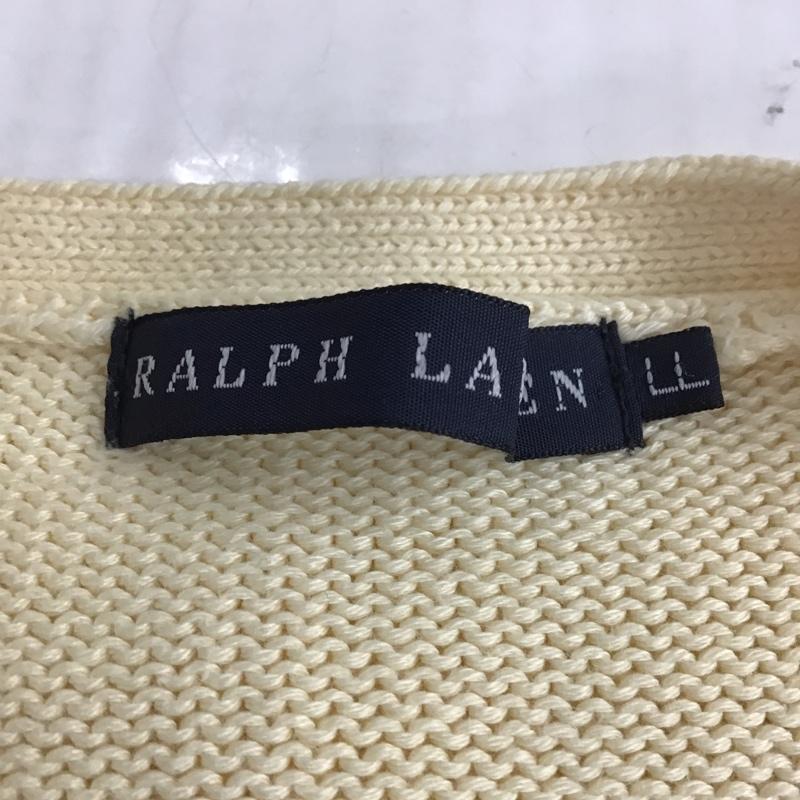 ラルフローレン RALPHLAUREN カーディガン 長袖 LL 無地 オフホワイト / オフホワイト / レディース USED 古着 中古 10104647