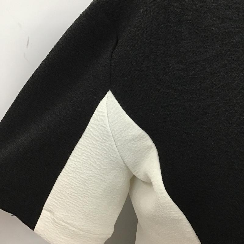 ザラベーシック ZARA BASIC カットソー 半袖 半袖カットソー ストレッチカットソー ショート丈カットソー S 無地 白 / ホワイト / X 黒 / ブラック /  レディース USED 古着 中古 10104655
