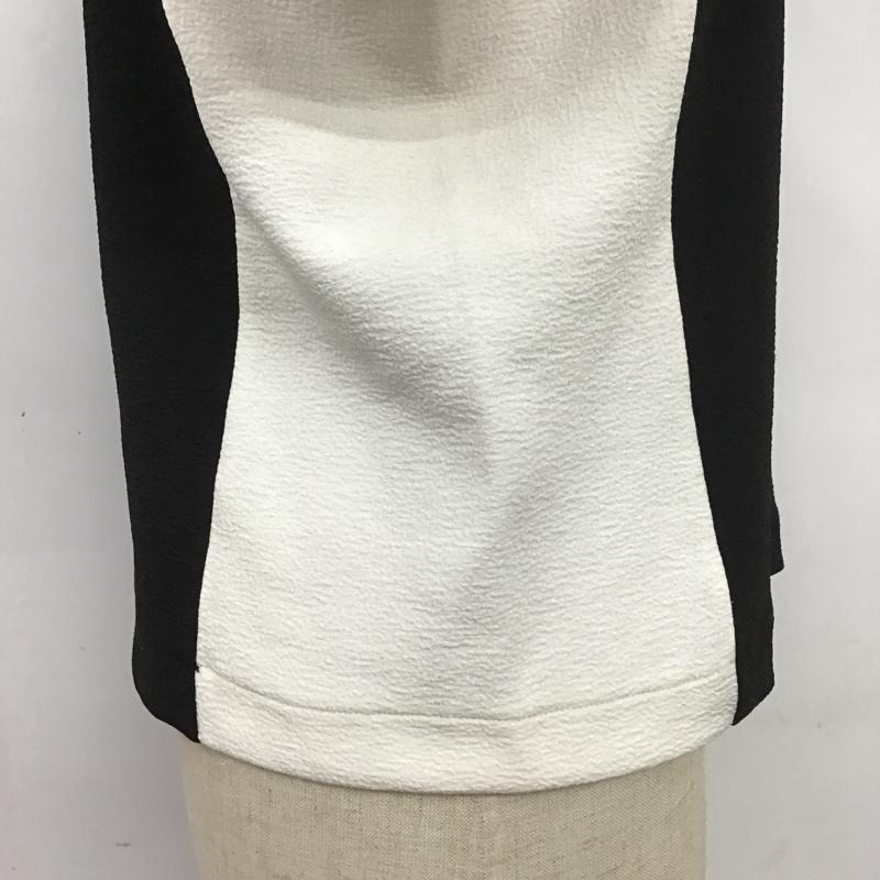 ザラベーシック ZARA BASIC カットソー 半袖 半袖カットソー ストレッチカットソー ショート丈カットソー S 無地 白 / ホワイト / X 黒 / ブラック /  レディース USED 古着 中古 10104655