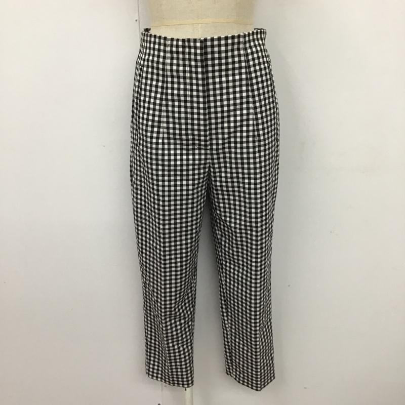 ザラ ZARA パンツ スラックス ギンガムチェックパンツ センタータックパンツ ストレッチパンツ スラックス S チェック 白 / ホワイト / X 黒 / ブラック /  レディース USED 古着 中古 10104667
