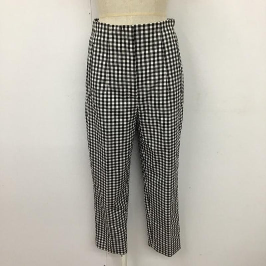 ザラ ZARA パンツ スラックス ギンガムチェックパンツ センタータックパンツ ストレッチパンツ スラックス S チェック 白 / ホワイト / X 黒 / ブラック /  レディース USED 古着 中古 10104667