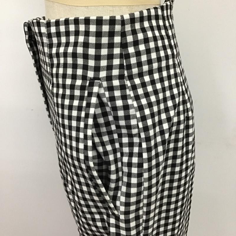 ザラ ZARA パンツ スラックス ギンガムチェックパンツ センタータックパンツ ストレッチパンツ スラックス S チェック 白 / ホワイト / X 黒 / ブラック /  レディース USED 古着 中古 10104667