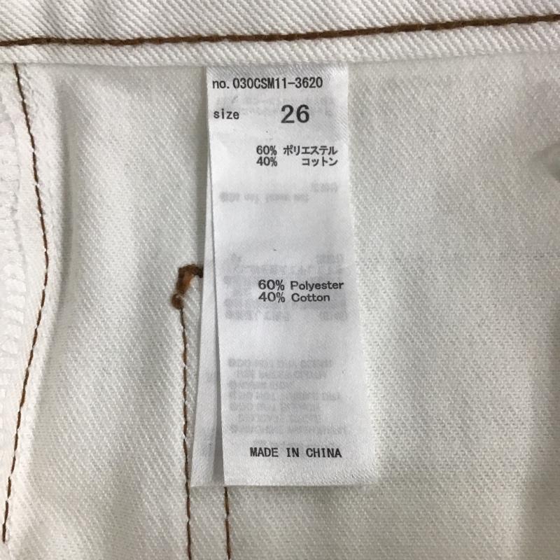 スライジーンズ SLY JEANS パンツ デニム、ジーンズ 030CSM11-3620 BARRYHWCROPPEDFLAREPT-E デニムパンツ ストレートパンツ ワイドパンツ 26インチ 無地 白 / ホワイト /  レディース USED 古着 中古 10104670