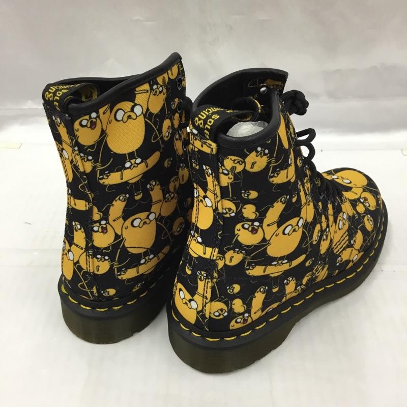 ドクターマーチン Dr.Martens ブーツ ショートブーツ アドベンチャータイム CASTEL 8-EYE BOOT 8ホール US7 UK5 箱有 US:7 キャラクター 黒 / ブラック / X 黄 / イエロー / レディース USED 古着 中古 10104684