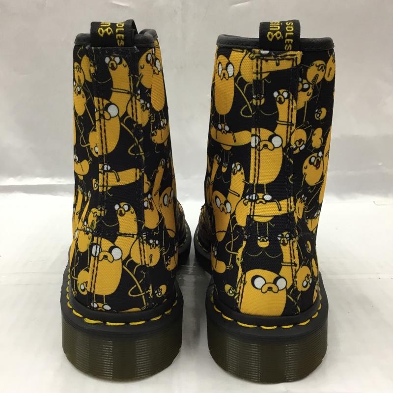 ドクターマーチン Dr.Martens ブーツ ショートブーツ アドベンチャータイム CASTEL 8-EYE BOOT 8ホール US7 UK5 箱有 US:7 キャラクター 黒 / ブラック / X 黄 / イエロー / レディース USED 古着 中古 10104684