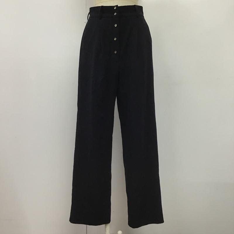 サニーレーベルアーバンリサーチ Sonny Label URBAN RESEARCH パンツ スラックス LA96-24T002 フロントボタンパンツ FREE 無地 紺 / ネイビー /  レディース USED 古着 中古 10104693
