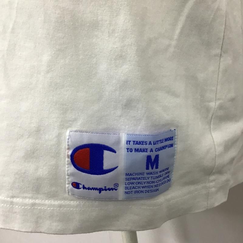チャンピオン Champion Tシャツ 半袖 C3-H371 アクションスタイル刺繍ロゴ半袖Tシャツ 半袖カットソー クルーネックカットソー M ロゴ、文字 白 / ホワイト / レディース USED 古着 中古 10104730