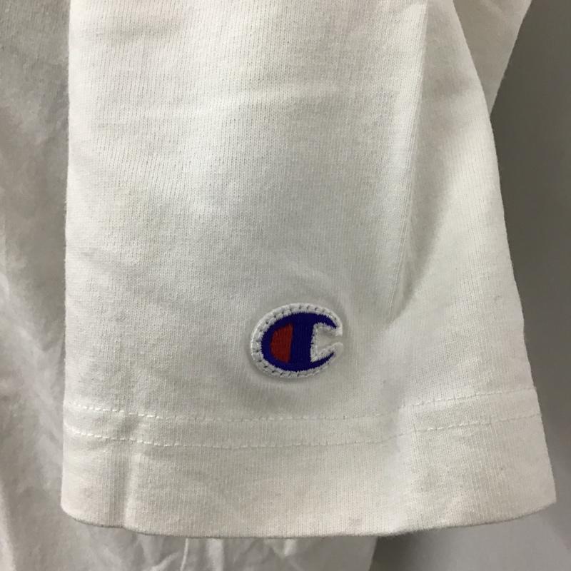 チャンピオン Champion Tシャツ 半袖 C3-H371 アクションスタイル刺繍ロゴ半袖Tシャツ 半袖カットソー クルーネックカットソー M ロゴ、文字 白 / ホワイト / レディース USED 古着 中古 10104730