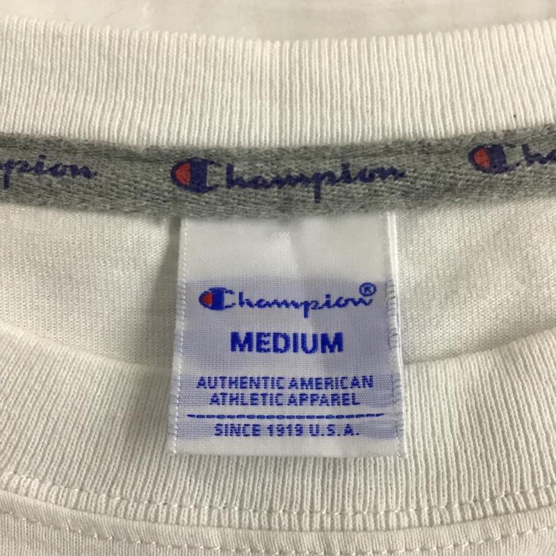 チャンピオン Champion Tシャツ 半袖 C3-H371 アクションスタイル刺繍ロゴ半袖Tシャツ 半袖カットソー クルーネックカットソー M ロゴ、文字 白 / ホワイト / レディース USED 古着 中古 10104730