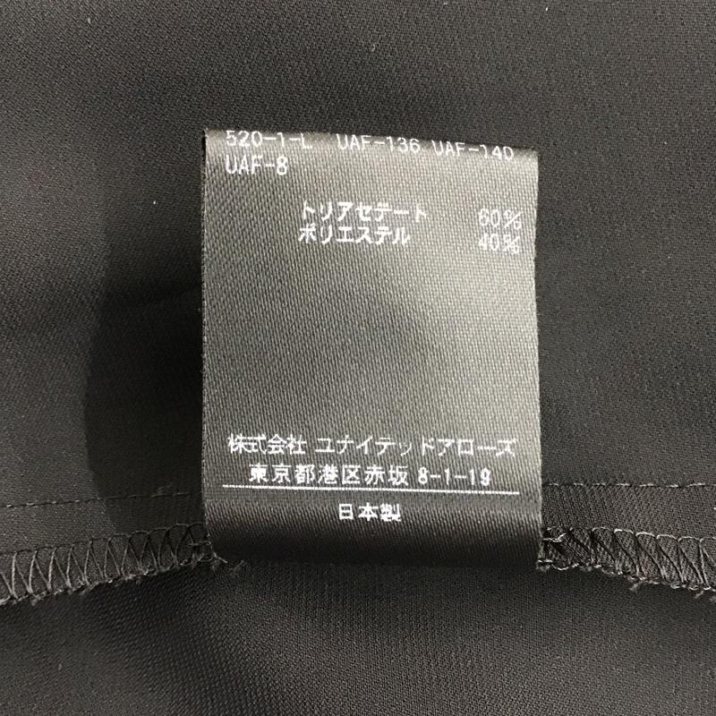 ユナイテッドアローズ UNITED ARROWS カットソー 半袖 1521-215-0913 サテンフレアスリーブブラウス 半袖シャツカットソー ノーカラーシャツ 38 無地 黒 / ブラック /  レディース USED 古着 中古 10104735