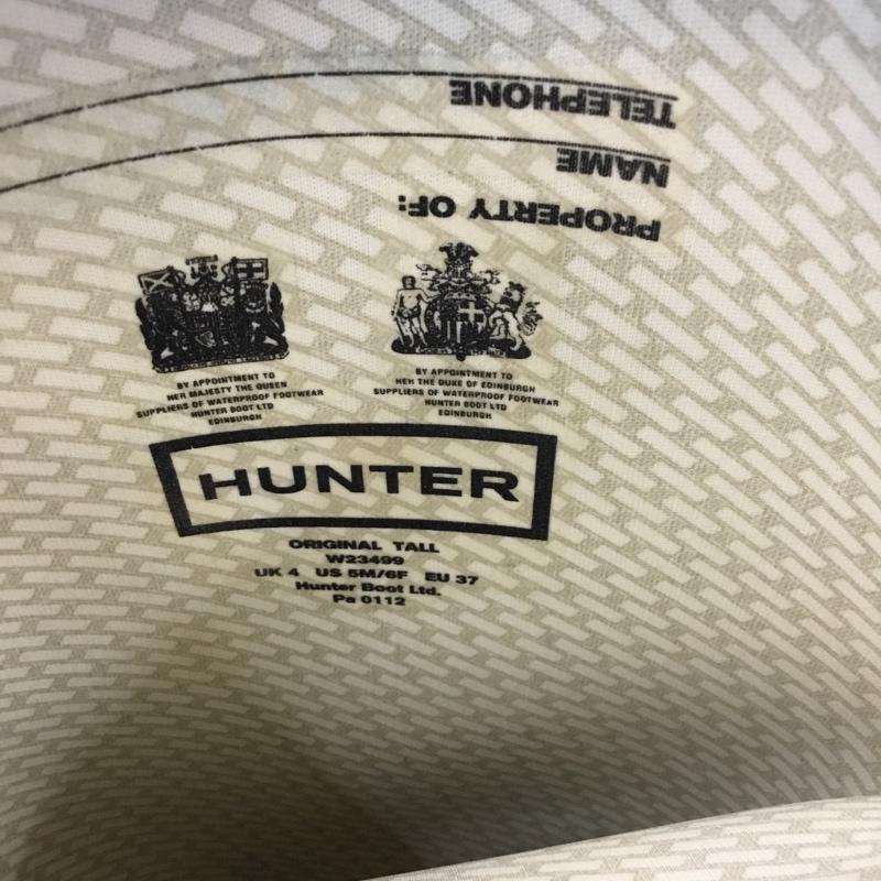 ハンター HUNTER 長靴、レインシューズ 長靴、レインシューズ W23499 ORIGINAL TALL オリジナルトール UK4 箱有 ロゴ、文字 ダークブラウン / ダークブラウン / レディース USED 古着 中古 10104743
