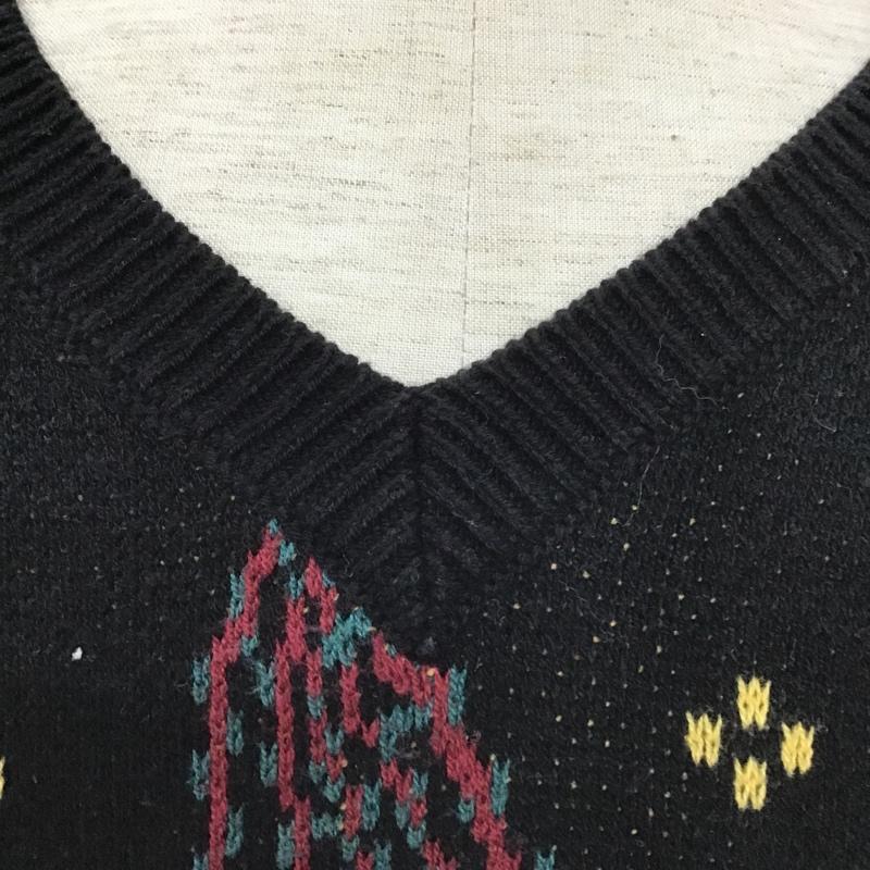 ジャーナルスタンダード JOURNAL STANDARD ベスト ベスト ニットベスト ノースリーブニット Vネック M ペイズリー 黒 / ブラック / メンズ USED 古着 中古 10104750