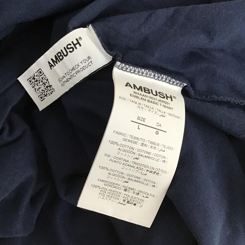 アンブッシュ AMBUSH Tシャツ 半袖 BMAA013S21 Tシャツ 半袖カットソー クルーネックカットソー L ロゴ、文字 紺 / ネイビー / メンズ USED 古着 中古 10104752