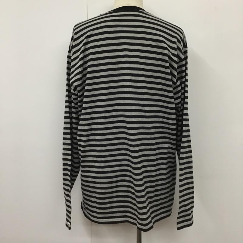 アベイシングエイプ A BATHING APE カットソー 長袖 長袖カットソー クルーネックカットソー プリントTシャツ commedesgarcons コラボ XXL プリント X ボーダー柄 黒 / ブラック / X 灰 / グレー / メンズ USED 古着 中古 10104757