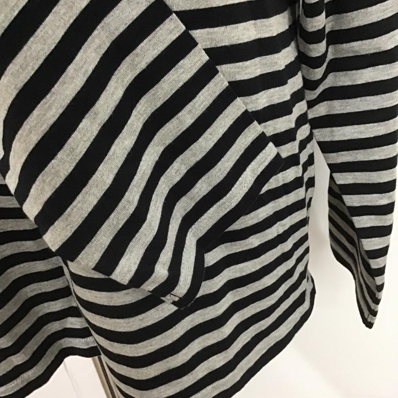 アベイシングエイプ A BATHING APE カットソー 長袖 長袖カットソー クルーネックカットソー プリントTシャツ commedesgarcons コラボ XXL プリント X ボーダー柄 黒 / ブラック / X 灰 / グレー / メンズ USED 古着 中古 10104757