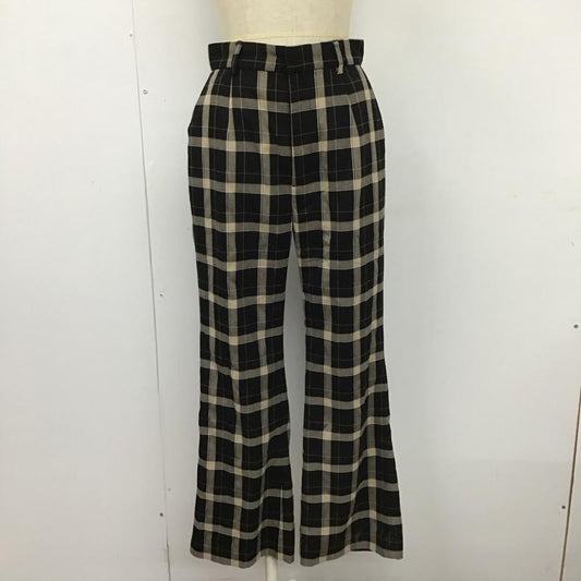 スライ SLY ボトムス ボトムス 030CAM31-2600 GINNY PLAID HW FLARE PT フレアパンツ 1 チェック 黒 / ブラック / X ベージュ / ベージュ /  レディース USED 古着 中古 10104770