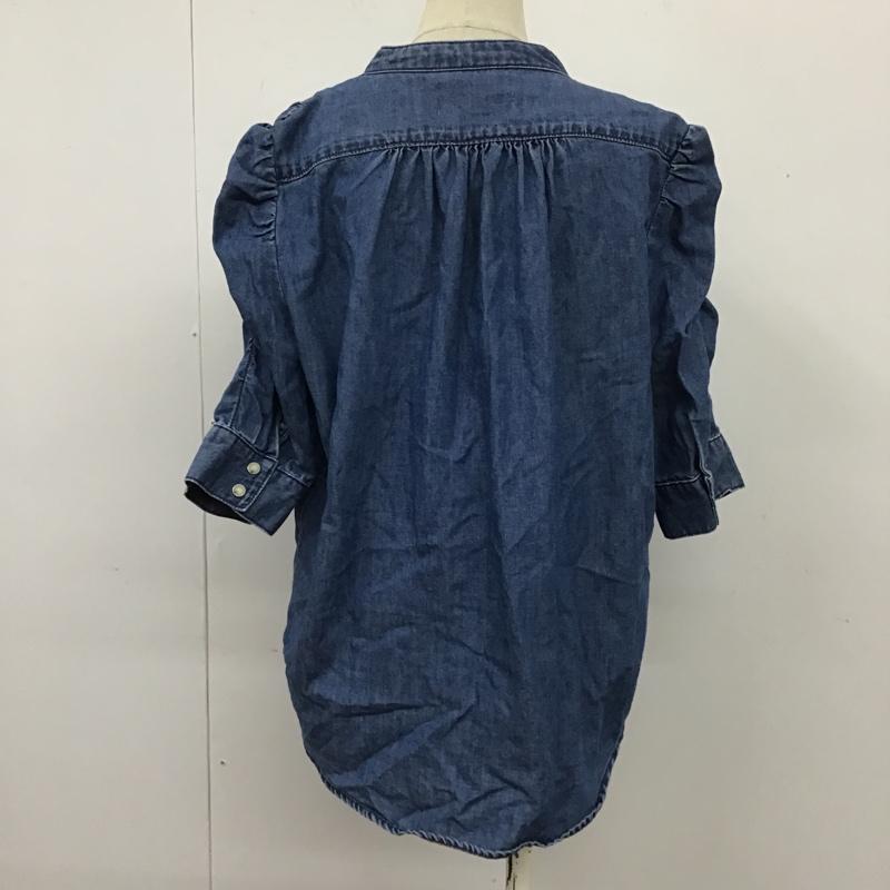 マウジー MOUSSY シャツ、ブラウス 七分袖 010DSH11-0150 GATHER SLEEVE DENIM BLOUSE デニムブラウス FREE 無地 青 / ブルー / レディース USED 古着 中古 10104772