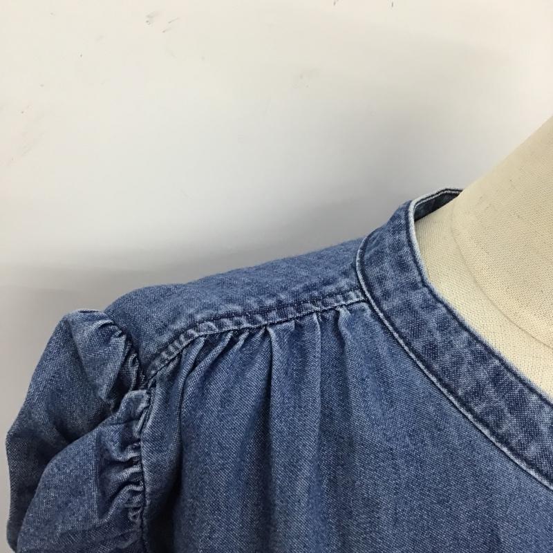 マウジー MOUSSY シャツ、ブラウス 七分袖 010DSH11-0150 GATHER SLEEVE DENIM BLOUSE デニムブラウス FREE 無地 青 / ブルー / レディース USED 古着 中古 10104772